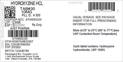 Label (23155 500 10 Hydrox HCl 10mg 67046 833 30)